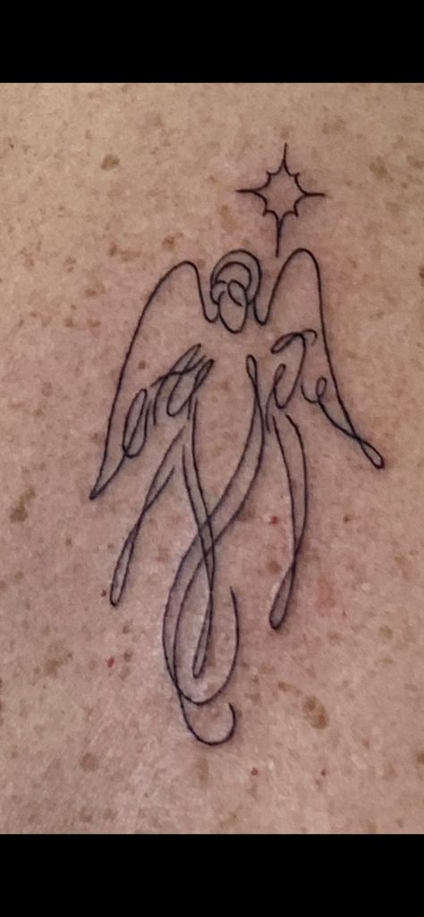 Minimalistic Angel Tattoo, Angel Tattoo Minimal, Minimal Angel Tattoo, Angel Dainty Tattoo, Single Line Angel Tattoo, Angel Tattoo Danty, One Line Angel Tattoo, Angel Line Art Tattoo, Angel Line Drawing