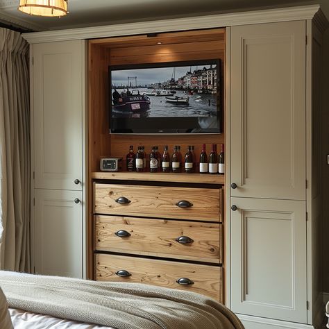 Fitted Wardrobes With Tv Space | Wardrobe Tv Units Bedroom Storage Built In, Built In Wardrobe With Tv, Bedroom Cabinet Ideas, Wardrobe With Tv Unit, Bedroom With Tv, Wardrobe Tv, Fitted Bedroom Furniture, Bedroom Built Ins, Tv Built In