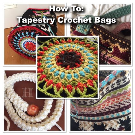 Detailed sequential steps in making a ClearlyHelena Tapestry Crochet Bag. Pictures and options included. Use of crocheted mandalas, bag hardware, etc. Crochet Tapestry Tote Bag, Multicolor Tapestry Bag For Daily Use, Daily Use Multicolor Tapestry Bags, Tapestry Crochet Drawstring Bag, Crochet Wayuu Mochila Bag Pattern Free, Wayuu Bags Pattern, Different Crochet Stitches, Crochet Cord, Tapestry Bag