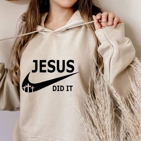 Christian Sweatshirts For Women, Christian Sweater, Look Working Girl, Christian Clothes, Jesus Clothes, Cross Sweater, Christian Shirts Designs, Jesus Sweatshirts, Christian Hoodies