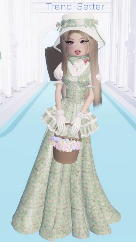 Cottage Core Dti Outfits, Cottage Core Outfits Dress To Impress, Spring Dress To Impress No Vip, Medieval Dress To Impress Outfit, Dti Spring Outfit Theme, Dti Florals Outfit Idea, Dti Theme Spring, Spring Dress To Impress Roblox Outfits, Dress To Impress Rotten To The Core