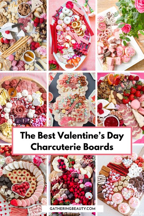 The Best Valentine's Day Charcuterie Boards — Gathering Beauty Valentine Deserts, Pink Lemonade Punch, Valentines Party Food, Valentines Brunch, Valentines Treats, Pink Snacks, Aphrodisiac Foods, Chocolate Dipping Sauce, Valentines Candy