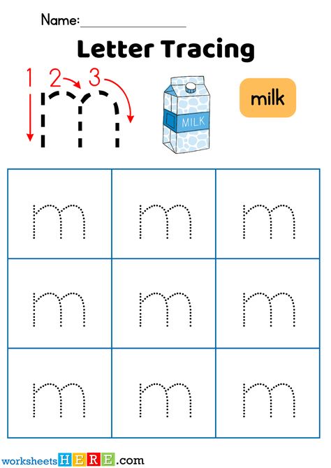 Letter M Tracing PDF Worksheet, Alphabet M Tracing For Kindergarten - WorksheetsHere.com M Tracing Worksheet, Tracing For Kindergarten, Letter M Worksheet, Preschool Alphabet Book, Kindergarten Tables, Worksheet For Nursery Class, Worksheet Alphabet, M Words, Letter M Worksheets