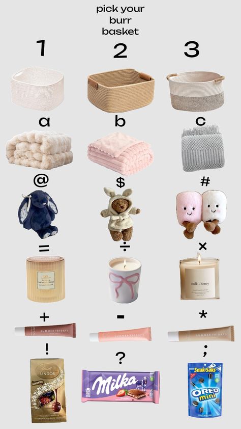 pick your burr basket #jellycat #popular #fyp Pick Your Burr Basket, Target Burr Basket, Burr Basket For Her, Cute Burr Baskets, Burr Basket For Best Friend, Brrrrr Basket, Burr Basket Ideas Under $30, Bur Basket, Brr Basket