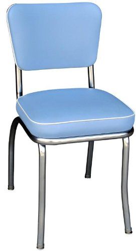 Richardson Seating Retro 1950'S Diner Chair with 2 Retro Dining Chairs, Retro Diner, Retro Chair, Guest Chair, Painted Chairs, Create Memories, Blue Chair, Upholstered Side Chair, Chair Upholstery