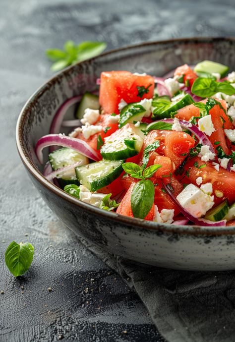 Learn How to Cook Watermelon Feta Salad Recipe For Free | Recipes You'll Love, Made Easy! Watermelon Feta Salad Recipes, Perfect Watermelon, Trendy Recipes, Feta Salad Recipe, Hummus And Pita, Salad With Feta, Watermelon Feta Salad, Watermelon And Feta, Watermelon Sugar