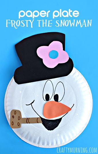 Paper Plate Frosty the Snowman Craft - Winter craft for kids to make | CraftyMorning.com Diy Schneemann, Crafty Morning, Snowman Craft, Frosty The Snowman, Winter Craft, Winter Crafts For Kids, Daycare Crafts, Paper Plate Crafts, Plate Crafts