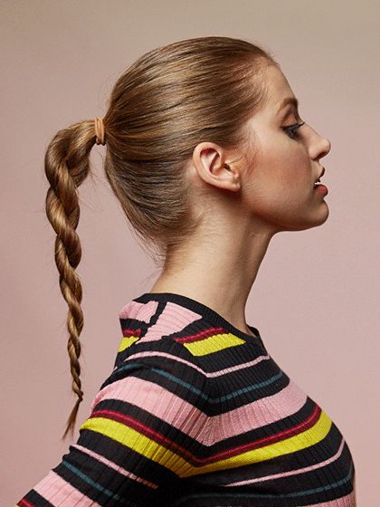 The result is an unexpected twist (no pun intended) on a classic ponytail that works with any hair type. Twisted Ponytail, Twist Ponytail, Voluminous Curls, Beautiful Long Hair, Everyday Hairstyles, Summer Beauty, Dream Hair, Hair Color Trends, Twist Hairstyles