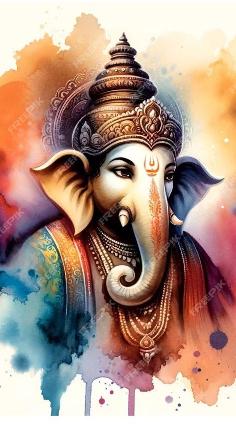 Ganesh Watercolor Paintings, Ganeshji Images Hd, Ganpati Poster Design, Ganpati Bappa Poster, Vinayaka Paintings, Ganpati Drawing Ganesha Painting, Ganesh Ji Pencil Sketch, Ganesh Aagman, Ganesha Photography