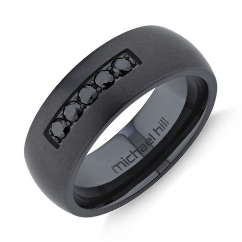 Simple Mens Wedding Bands, Black Titanium Ring, Cheap Engagement Rings, Simple Band, Titanium Ring, Simple Diamonds, Simple Ring, Ring Mens, Black Diamonds