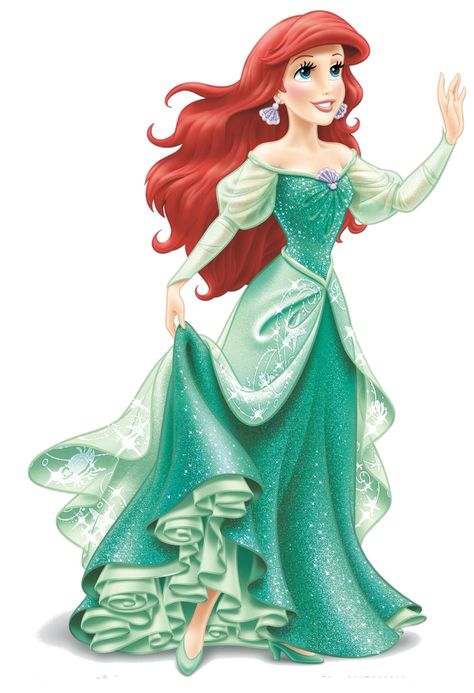 Ariel Green Dress, Princesa Ariel Disney, Disney Princess Colors, Disney Princess Coloring Pages, Ariel Disney, Mermaid Wallpapers, Disney Pics, Ariel Dress, Disney Cartoon Characters