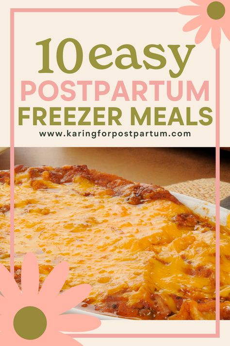 10 Easy Postpartum Freezer Meals | Karing for Postpartum Meals For Postpartum, Postpartum Freezer Meals, Freezer Meal Ideas, Pregnancy Freezer Meals, Freezer Casseroles, Sour Cream Noodle Bake, Food During Pregnancy, Freezable Meals, Freezer Meal Planning