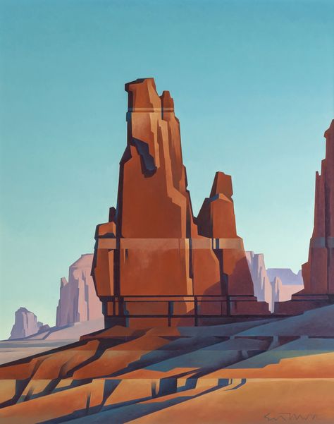 Ed Mell Fantasy Desert, Ed Mell, Desert Artwork, Concept Art Landscape, Nature Ideas, Gig Poster, Western Landscape, Vibes Art, Desert Vibes