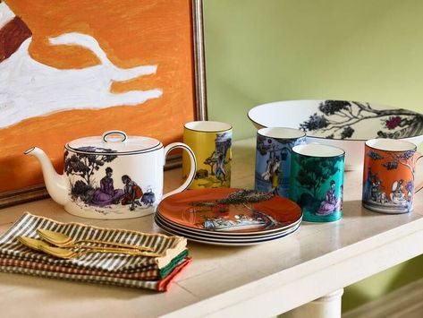 Sheila Bridges Just Unveiled the Prettiest New Collection with Wedgwood | Wedgwood x Sheila Bridges Sheila Bridges, French Toile, English Heritage, China Mugs, Fine Bone China, Elle Decor, Art Market, Fine China, Basket Weaving