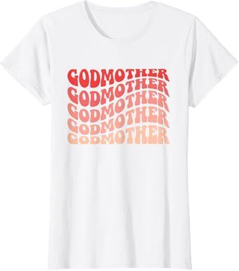 Amazon.com: Godmother Groovy Wavy pink text T-Shirt : Clothing, Shoes & Jewelry