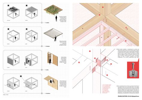 Christina Vogiatzis ARCH - Metabolism Module Architecture, Grid Architecture, Grid Structure, Timber Frame Building, Temporary Housing, Modular Construction, Timber Architecture, System Architecture, Passive Design