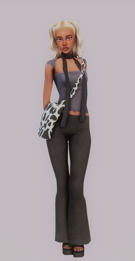 Sims 4 Downtown Girl Cc, The Sims 4 Look Book, Sims 4 Y2k Clothes, Zepeto Character Ideas, Ts4 Lookbook, Zepeto Character, Cc Folder, Cc Hair, Sims 4 Mods Clothes