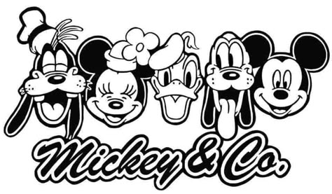 Disney Vynil Designs, Mickey Mouse Sublimation Design, Mickey And Co Svg, Mickey And Friends Svg, Disney Cricut Shirts Svg, Disney Clipart Black And White, Disney Silhouettes Svg, Disney Shirts Svg, Disney Diy Shirts