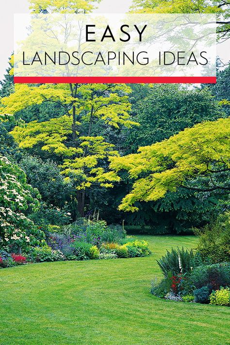 Easy Landscaping Ideas, Large Yard Landscaping, Front Lawn Landscaping, Large Backyard Landscaping, Creative Garden Decor, Modern Backyard Landscaping, Cottage Garden Design, Easy Landscaping, Landscaping With Large Rocks