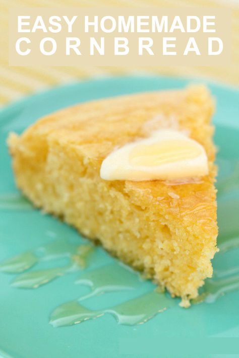 This is THE BEST Homemade Cornbread I have ever made - has great reviews and turns out perfect every time! #cornbread Easy Homemade Cornbread, Six Sisters Stuff, Homemade Cornbread, Sweet Cornbread, Slow Cooker Bbq, Six Sisters, Cornbread Recipe, Corn Bread Recipe, A Piece Of Cake