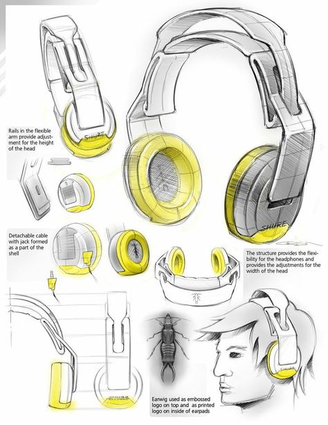 Headphones Design Sketch, Headphone Design Sketch, Industrial Design Headphones, Speaker Design Sketch, Headphone Drawing, Headphones Sketch, Headphone Sketch, Headphones Drawing, Headphone Design