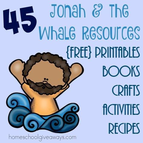 If you're studying Jonah and the Whale, be sure to catch these great resources! From printables to books to recipes and MORE! :: www.homeschoolgiveaways.com Jonah Bulletin Board, Preschool Jonah And The Whale Craft, Jonah And The Whale Preschool, Jonah And The Whale Activities, Jonah Bible Story, Jonah Vbs, Jonah Bible Study, Jonah And The Whale Craft, Jonah Craft