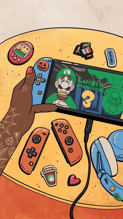 Nintendo Switch, Halloween art, digital illustration, #cozygame, #cozyart. Pop Art. #procreate #buntarke #illustration #nintendoswitch Nintendo Switch Art, Switch Illustration, Art Procreate, Freelance Artist, Dynamic Design, Editorial Illustration, Freelance Illustrator, Halloween Art, Photo Illustration