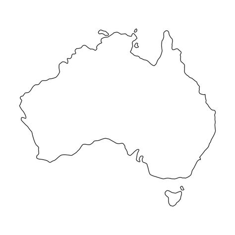 Australia map on white background Australia Map Outline, Australia Continent Map, Australia Map Tattoo, Australia Map Illustration, Australia Outline, Australia Map Art, Exhibition Postcard, Western Australia Map, Oceania Map