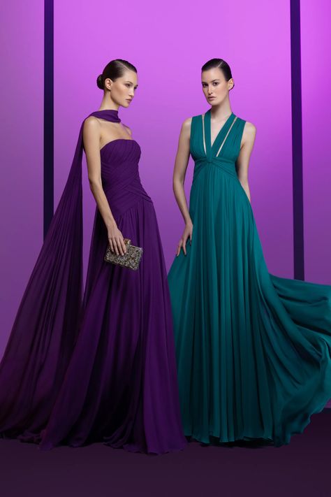 Elie Saab Pre-Fall 2023 Collection | Vogue Vintage Formal Dresses Long Classy, Purple Gown, Pre Fall 2023, Ellie Saab, Elie Saab Fall, Dream Fashion, Boutique Couture, Lingerie Dress, Dinner Dress