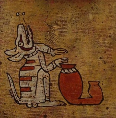 Singing Dog, Mayan Glyphs, Petroglyphs Art, Aztec Symbols, Mayan History, South American Art, Maya Art, Dog Playing, Mayan Art