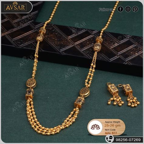 Antique Mala Gold, Gold Mala Designs, Gold Mala, Mala Designs, Mangal Sutra, Pendent Set, Kutch Work Designs, New Gold Jewellery Designs, Jewellery Showroom