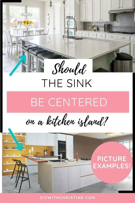 Sink Off Center In Island, Offset Sink In Kitchen Island, Sink Not Centered On Island, Off Center Sink In Island, Kitchen Island With Off Center Sink, Sink At End Of Island, Kitchen Island With Offset Sink, Sink In Island Kitchen Layout, Diy Kitchen Island With Sink