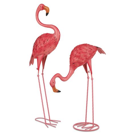 Faris Flamingo Garden Decor Pink Flamingos Lawn Ornaments, Flamingo Yard Art, Red Flamingo, Flamingo Garden, Lawn Ornament, Lawn Ornaments, Flamingo Party, Metal Birds, Outdoor Lawn