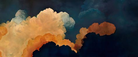 clouds, sky, nature, sunlight, orange, ultrawide | 3440x1440 Wallpaper - wallhaven.cc Oil Paintings, A Black, The Sky, Abstract Painting, Paintings, Orange, Yellow, Blue, Black