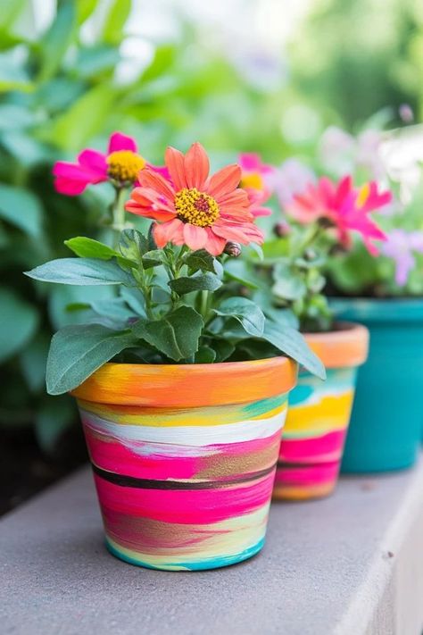 "Transform simple pots into works of art with DIY Painted Terra Cotta Pots! 🎨🪴 Ideal for adding personality and color to your indoor or outdoor garden. 🌿✨ #DIYDecor #TerraCottaPots #PlantInspiration" Tree Pot Painting, Upcycle Terracotta Pots, Painted Flower Pots Aesthetic, Painted Terra Cotta Pots Ideas Diy, Diy Flower Pot Ideas, Painted Pots Diy Creative, Pots Painting Ideas, Painting Plant Pots Ideas, Diy Painted Terra Cotta Pots