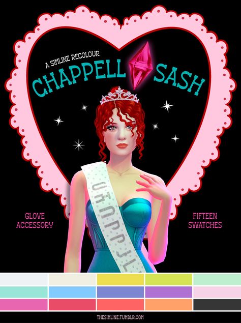 If I'm ever working on a Chappell Roan lookbook I won't tell anyone, but there will be signs... 👀 Please enjoy this 'Rise and Fall of a Midwest Princess' inspired sash that I have made for no... Fashion History Timeline, Masculine Clothing, Sims 4 Dresses, Chappell Roan, Princess Inspired, Sims 4 Cas, Sims 4 Cc Finds, Ts4 Cc, Sims Mods