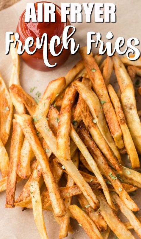 French Fries Homemade, Fries Homemade, Healthy French Fries, Air Fry French Fries, Air Fryer Fries, Air Fryer French Fries, Making French Fries, French Fries Recipe, Crispy French Fries