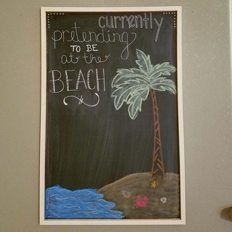 chalkboard design for the end of summer - coastal chalkboard - nautical chalkboard - beach chalkboard Ocean Chalkboard Art, Funny Chalkboard Art, Beach Chalkboard Art, Summer Whiteboard Art, Board Drawing Ideas, Drawing Ideas Summer, Blackboard Quotes, Summer Chalkboard Art, Summer Chalkboard