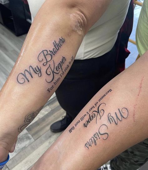 Siblings Tattoo For 3, Matching Tattoos For Siblings, Brother And Sister Tattoo Ideas, Word Tattoo Ideas, Sister Tattoo Ideas, Brother Sister Tattoo, Cute Tattoos On Wrist, Brother Tattoos, Matching Sister Tattoos