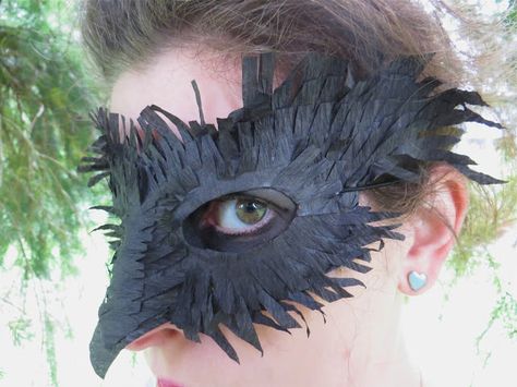 on my honor...: Book Report Inspiration: DIY Crow Carnivale Mask Carnivale Mask, The Cask Of Amontillado, Raven Costume, Raven Mask, Crow Mask, Crow Costume, Mask Paper, Bird Mask, Mask Pictures