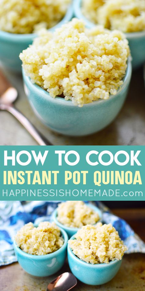 Instant Pot Quinoa Recipe - Learn how to cook quinoa in the Instant Pot pressure cooker with this easy Instant Pot Quinoa Recipe! Plus flavoring tips for how to make quinoa taste good! Instant Pot Quinoa Recipes, Perfect Quinoa, Instant Pot Quinoa, Lunch And Dinner Recipes, Healthy Grains, Instant Pot Dinner Recipes, Instapot Recipes, Instant Pot Pressure Cooker, Meal Prep For The Week