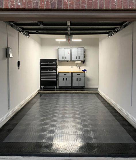 Racedeck Garage Flooring, Single Car Garage Ideas, Garage Car Workshop, Motorbike Garage, Garage Floors Diy, Work Garage, Garage Flooring Options, Garage Security, Uk Garage