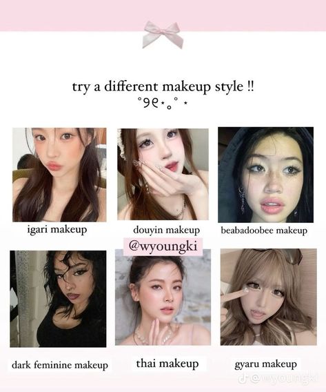 Different Styles Of Makeup, Asian Makeup Tutorials, Makeup Tuts, Gyaru Makeup, Face Charts, Punk Makeup, Make Up Tutorials, Simple Makeup Tips, Makeup Face Charts