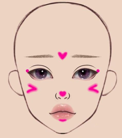 Make Up Guide, Shiny Makeup, Asian Makeup Tutorials, Makeup Charts, Korean Makeup Tips, Makeup Fails, Makeup Korean, Gyaru Makeup, Face Charts