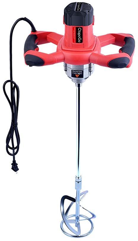 CtopoGo 1600W Portable Electric Concrete Cement Plaster Grout Paint Thinset Mortar Paddle Mixer Pro Drill Mixer Stirring Tool Adjustable 6 Speed Handheld Standard 110V (1600W Red) Mud Plaster, Grout Paint, Painted Paddles, Mixer Machine, Paint Mixer, Drywall Mud, Cement Mixer, Concrete Cement, Carbon Brushes