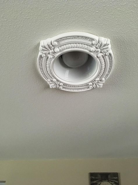 Renovators Supply Recessed Lighting Trim Ring - Decorative Recessed Light Covers - Durable Polyurethane Ceiling Medallion - Ornate Water Resistant Ceiling Light Cover - 6" ID X 10" OD, Pack of 10 - Amazon.com Can Light Covers, Recessed Light Covers, Recessed Lighting Trim, Apartment Items, Recessed Light, Ceiling Medallion, Wild Free, Light Cover, Ceiling Medallions