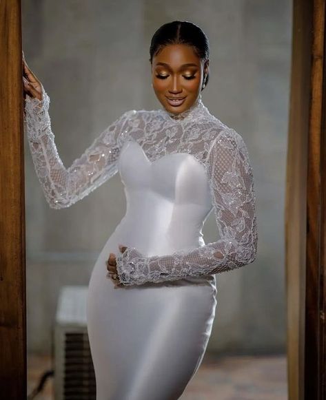 Civil Wedding Dresses Courts, Civil Dress, Latest Wedding Gowns, Welcome To Class, African Bridal Dress, Plus Wedding Dresses, Simple Makeup Tips, Civil Wedding Dresses, Classy Wedding Dress