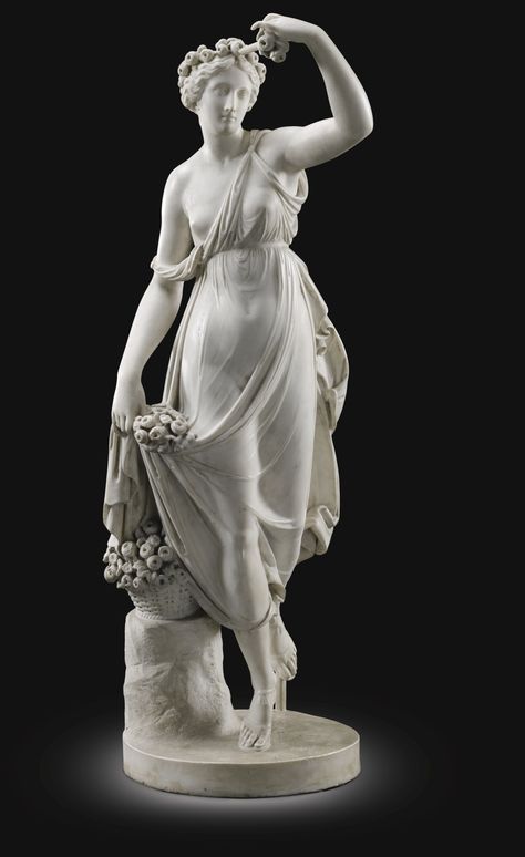 Workshop of Scipione Tadolini. ITALIAN 1822-1892. FLORA Ancient Greek Sculpture, Classic Sculpture, European Sculpture, Greek Statues, Roman Sculpture, Greek Sculpture, Roman Art, Marble Statues, Marble Sculpture