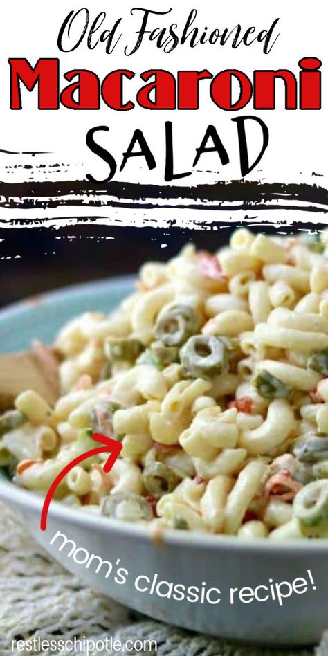 Macorina Salad Recipe Easy, Macronie Salad With Mayo, Pasta Salad With Mayonnaise, Mayonnaise Pasta Salad, Mayonnaise Pasta, Best Pasta Salad Ever, Old Fashioned Macaroni Salad, Macaroni Salads, Creamy Macaroni Salad