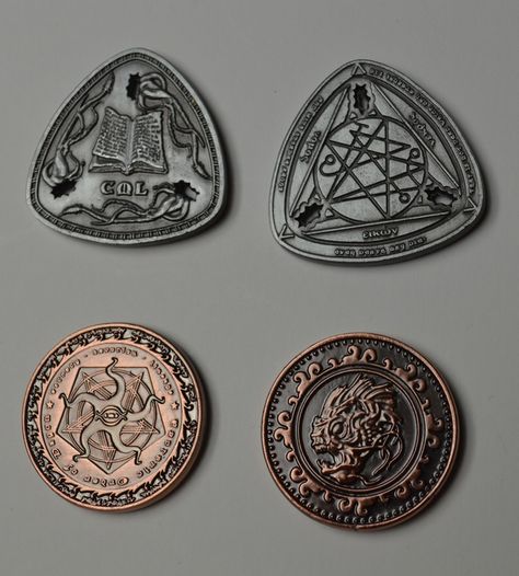 Fantasy Coins and Bars by Fantasy Coin, LLC — Kickstarter Coin Design Ideas, Fantasy Coin Design, Fantasy Coin Concept Art, Fantasy Treasure, Fantasy Coins, Gold Coins For Sale, Medieval Coins Aesthetic, Magic Coins, Coin Art